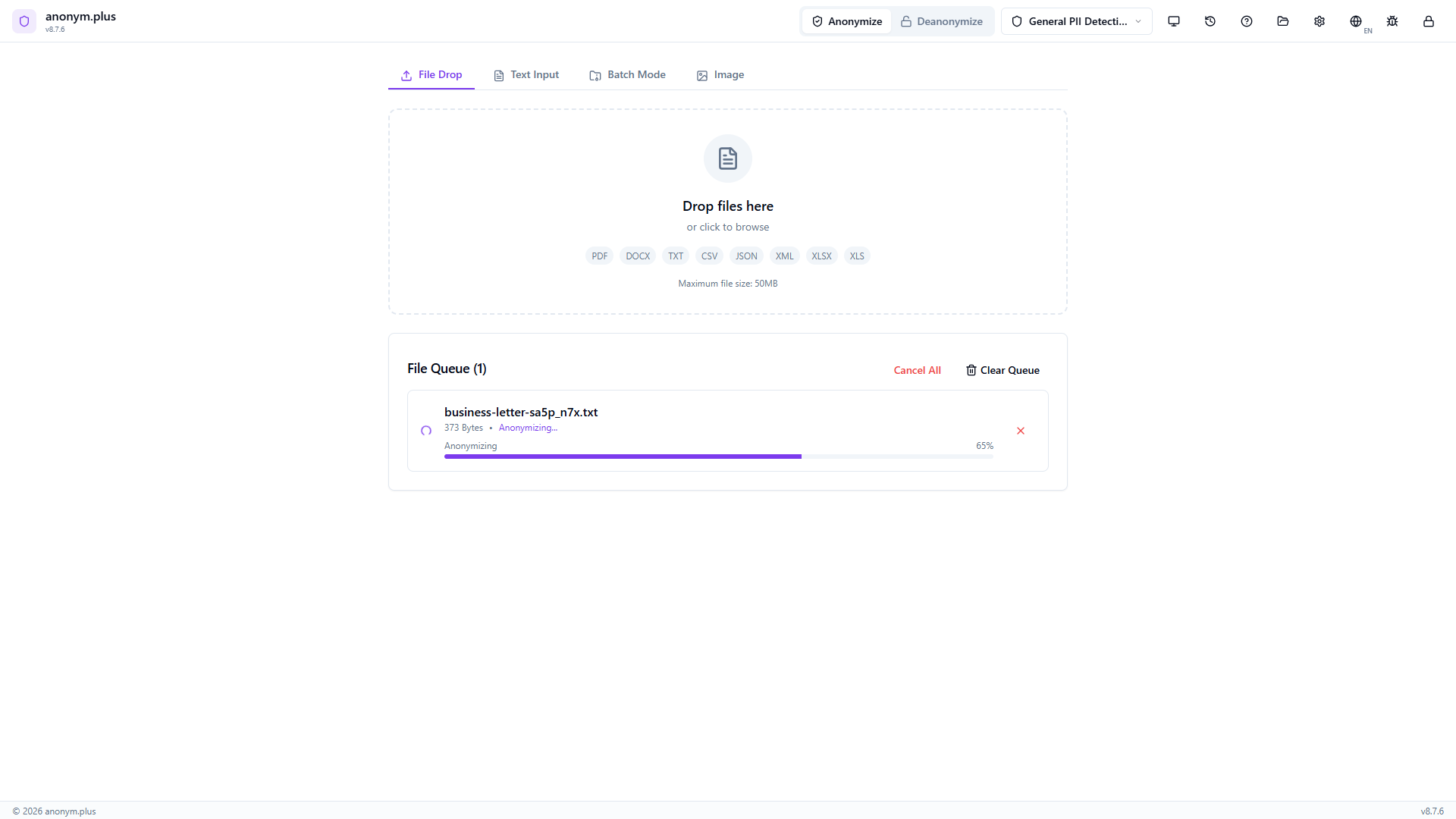 Encrypting and saving file with reversible tokens to output folder